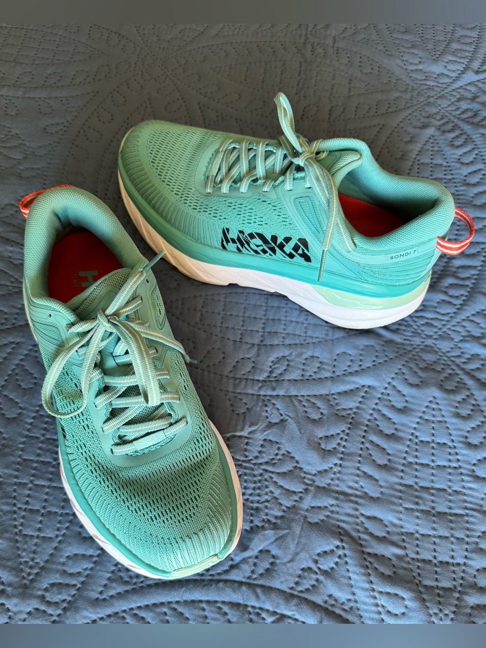 HOKA BONDI 7 Women's Light Blue-Aqua Running Shoes